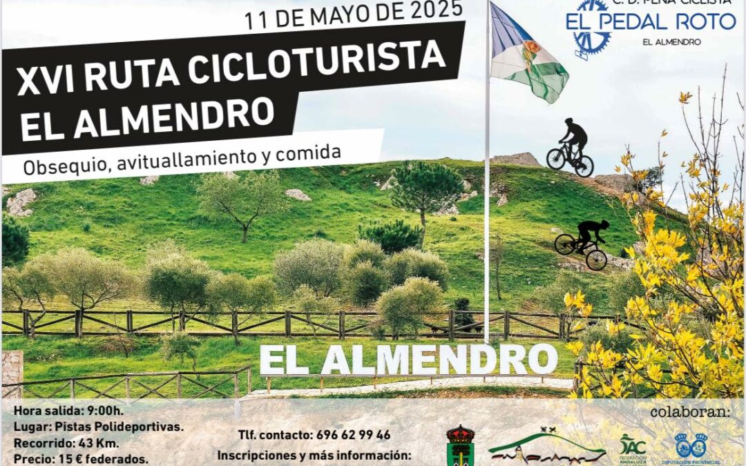 Únete a pedalear en la XVI Ruta Cicloturista de El Almendro
